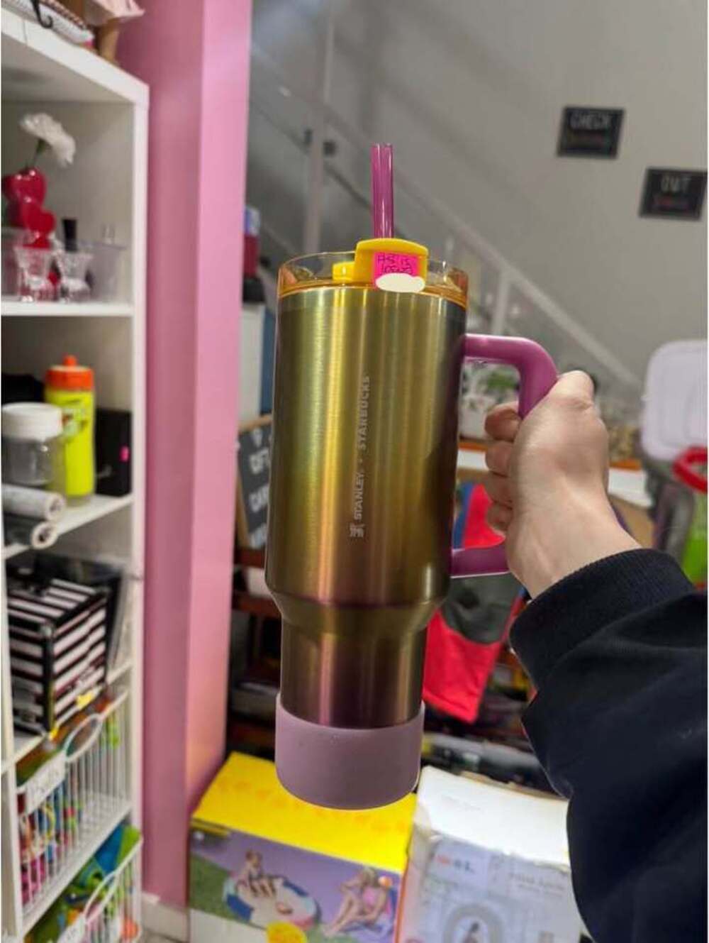 Stanley Starbucks 40oz summer tumbler with boot